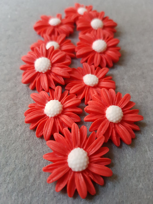 Daisy - Red  10pcs Edible Cake Decorations