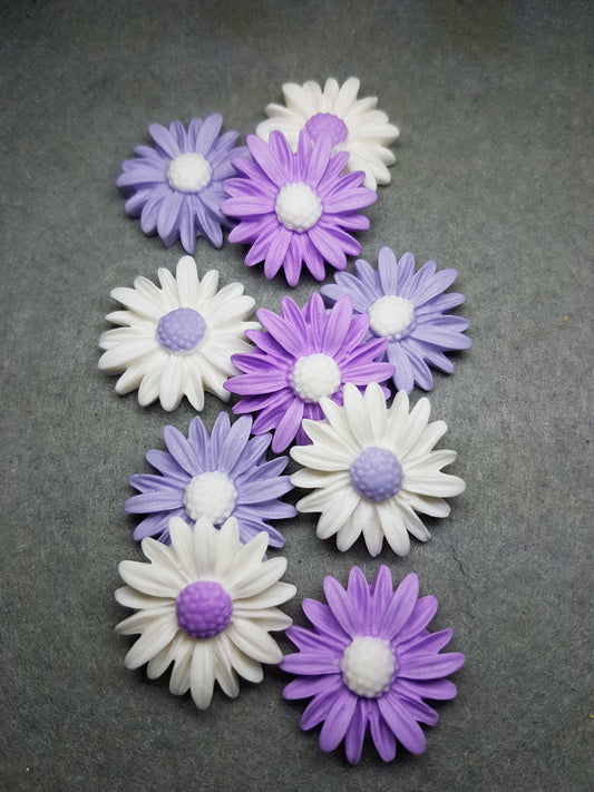 Daisy - Purple Mix Set 10pcs Edible Cake Decorations