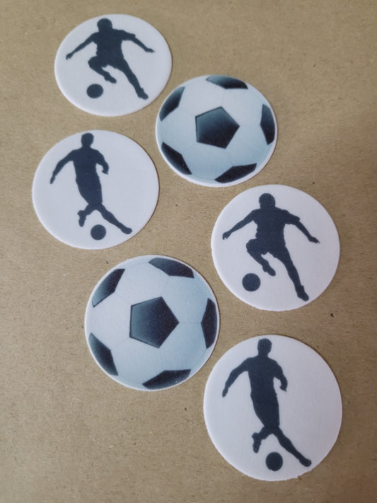 Soccer Theme Toppers 6pcs Edible Cake Decorations