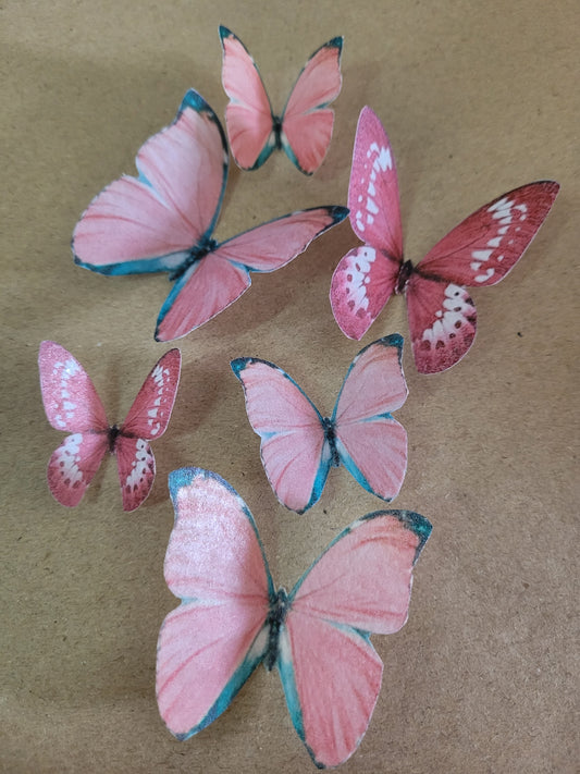 Wafer Paper Butterflies - Pink