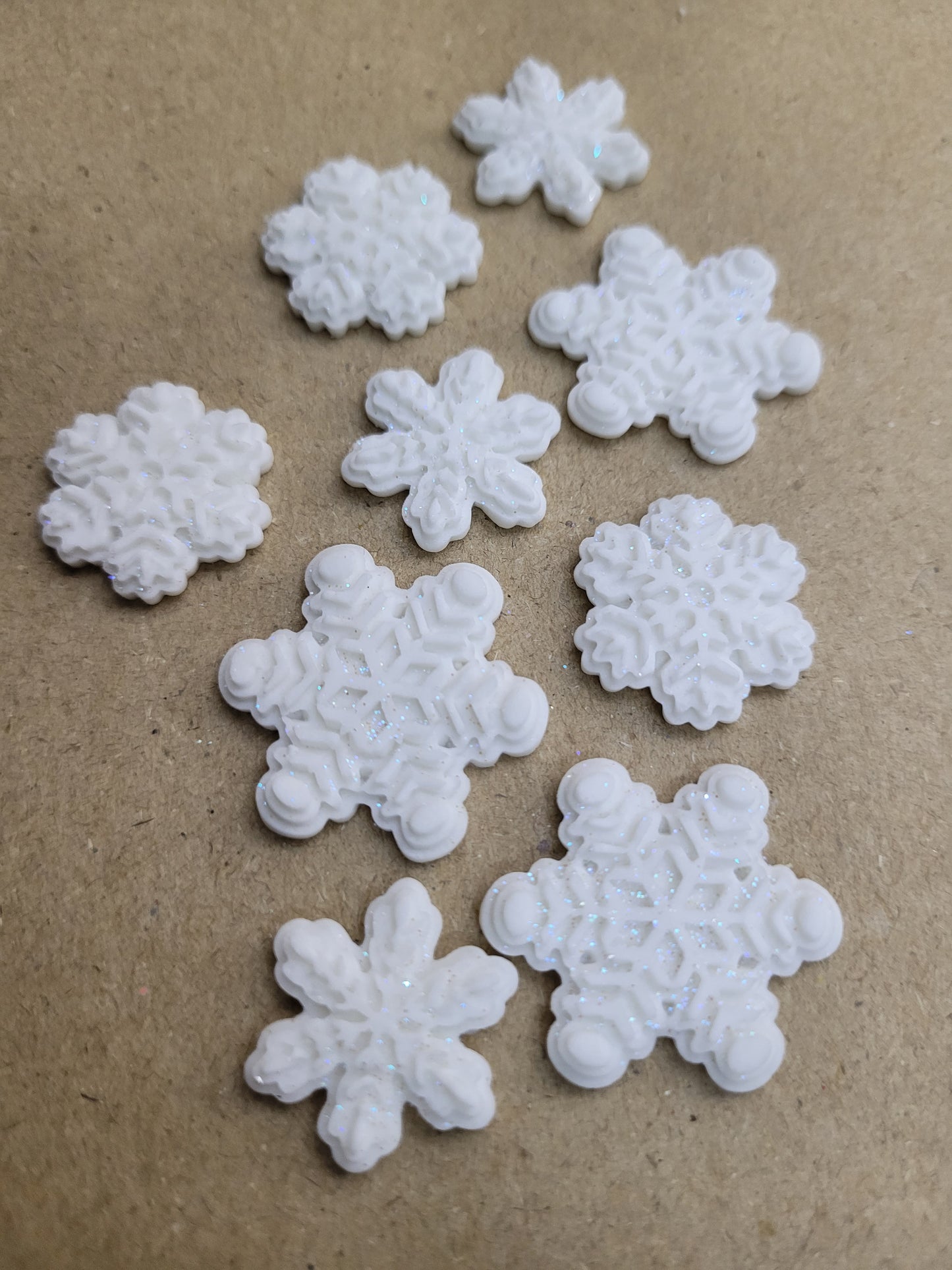 Glitter Snowflakes 9pcs Edible Cake Decorations