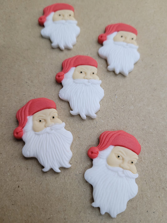 Santa's Head 5pcs Edible Cake Decorations