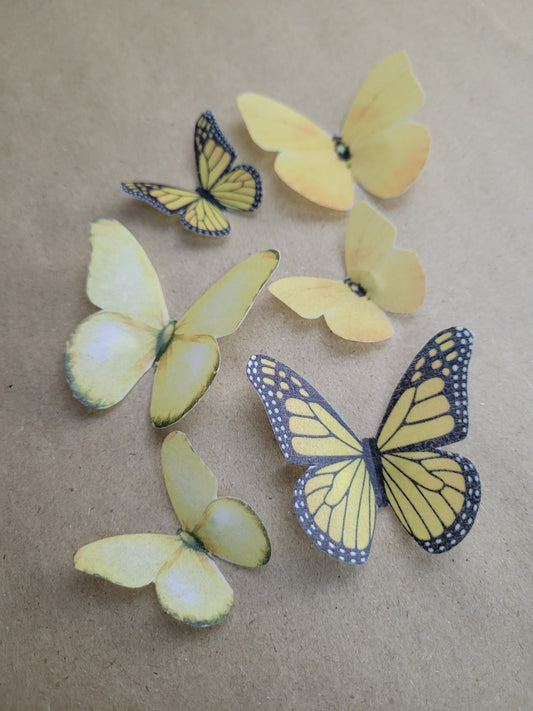 Wafer Paper Butterflies - Yellow