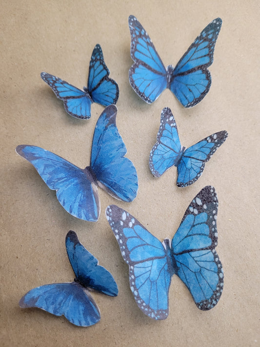 Wafer Paper Butterflies - Blue