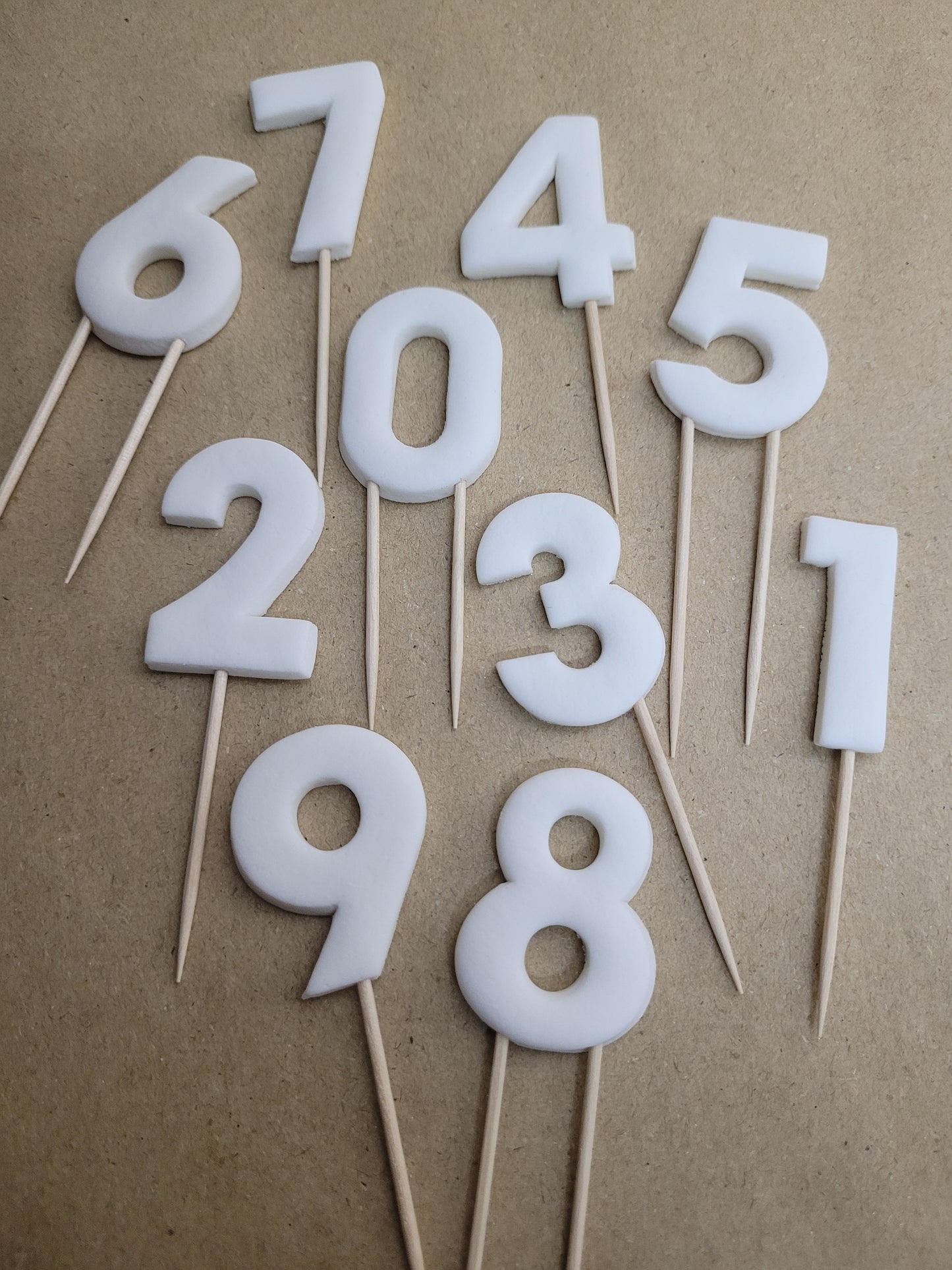 White Cake Topper Numbers Edible Cake Decorations