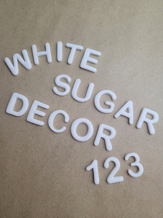 White Letters & Numbers Edible Cake Decorations