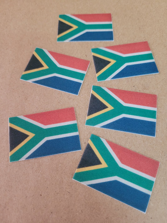 SA Flag Topper 6pcs Edible Cake Decorations