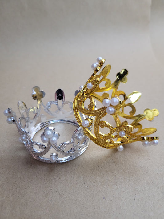 Silver & Gold Cake Topper Crown