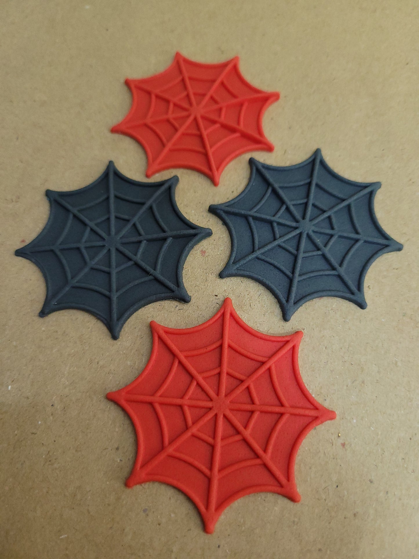 Spider Web Red & Black 4pcs Edible Cake Decorations