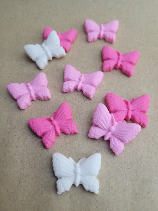 Butterflies Pink Mix Set 10pcs Edible Cake Decorations