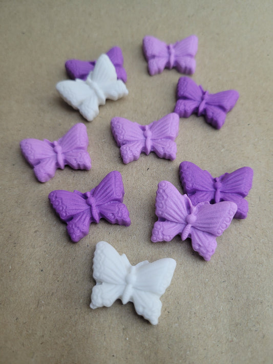 Butterflies Purple Mix Set 10pcs Edible Cake Decorations