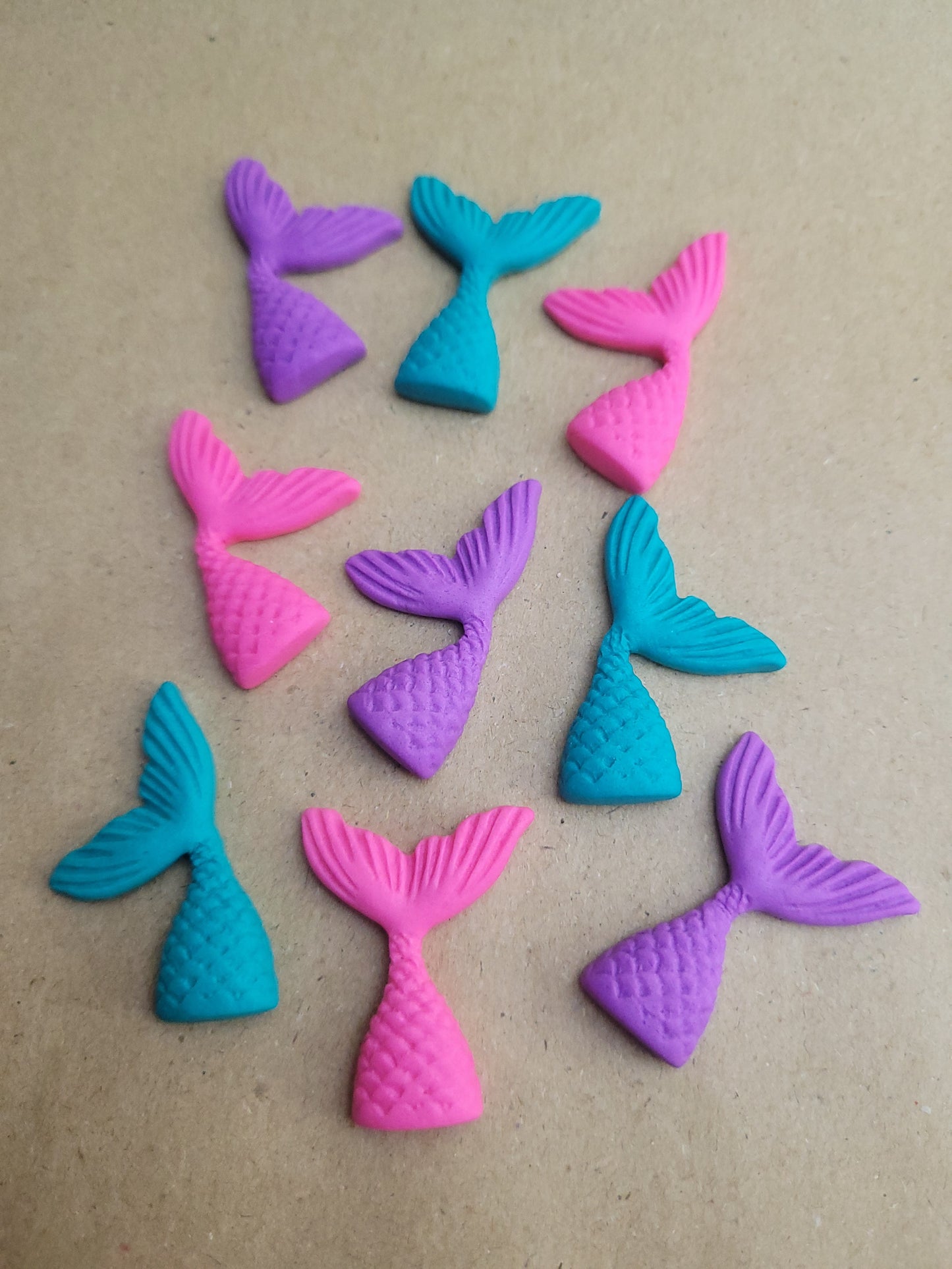 Mermaid Tails Colourful 9pcs Edible Cake Decorations