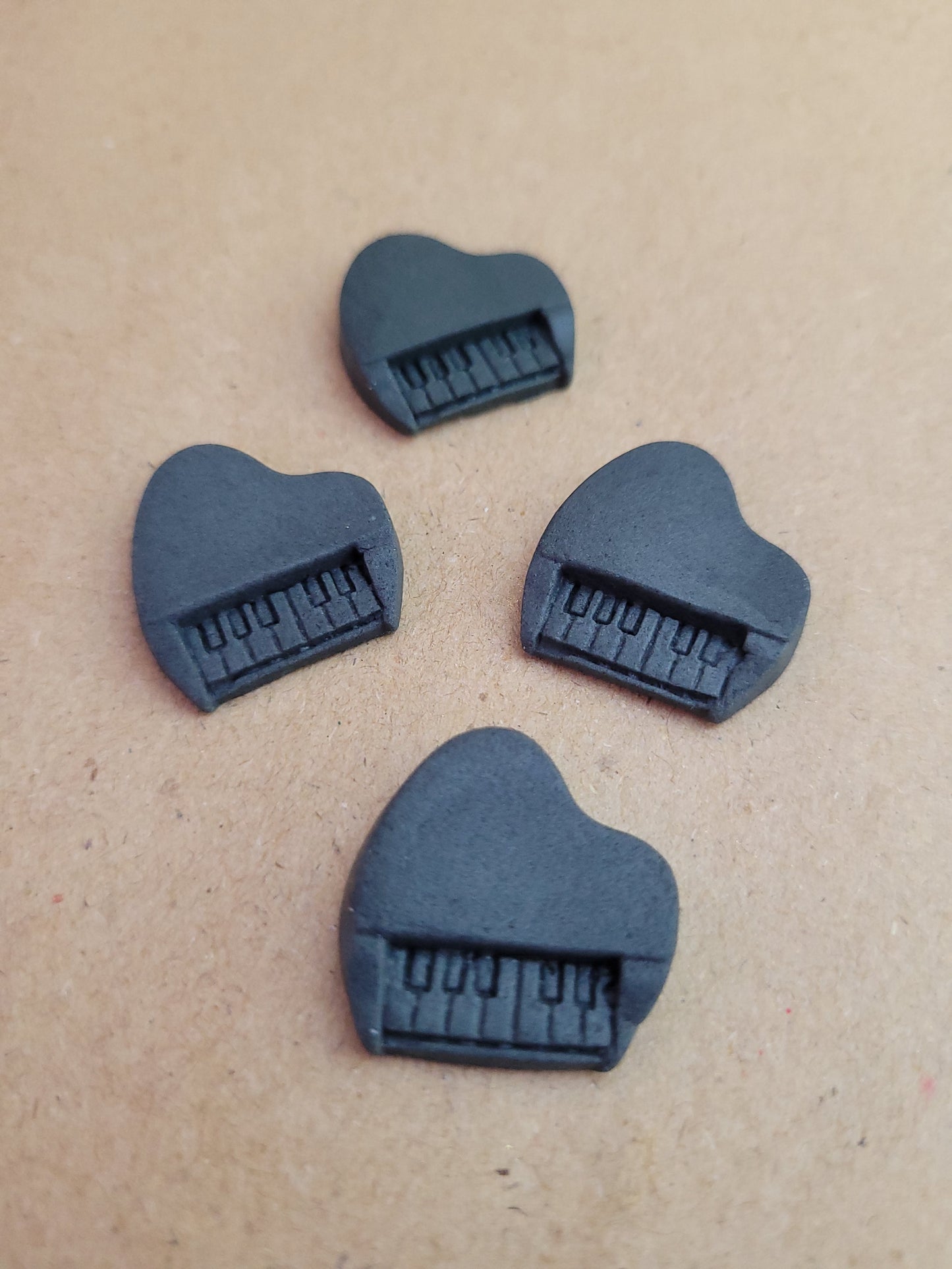 Piano Black 4pcs Edible Cake Decorations