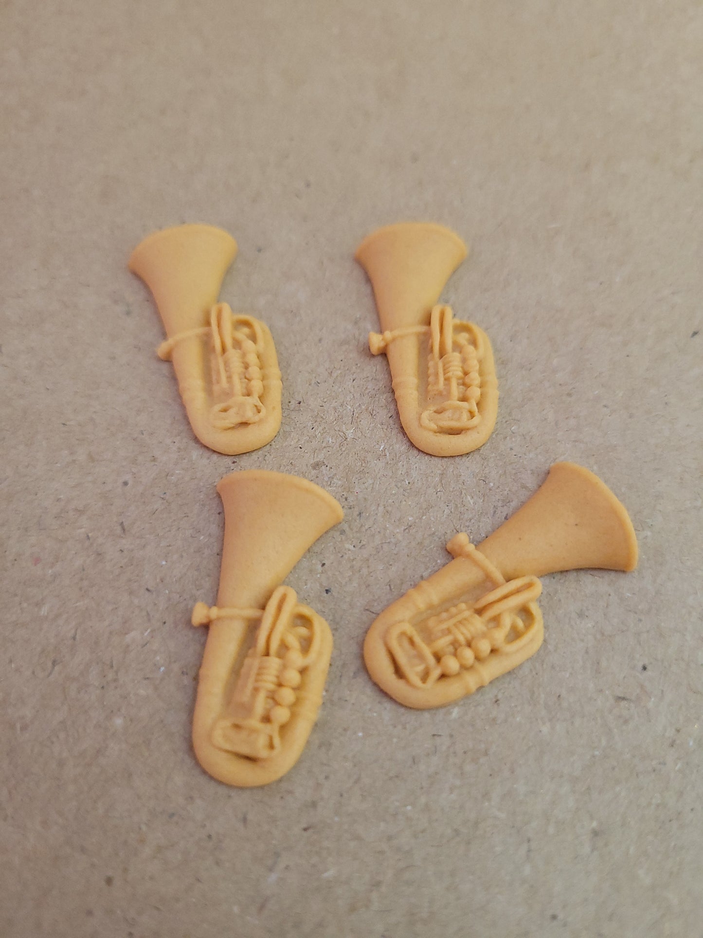 Tuba Gold 4pcs Edible Cake Decorations