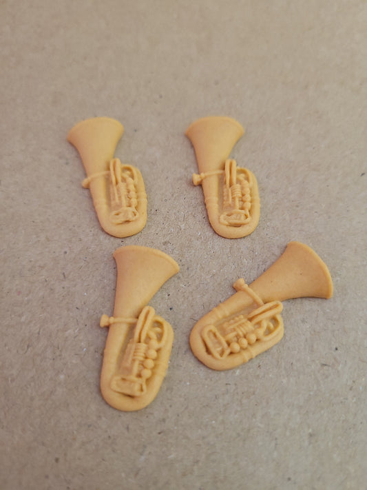 Tuba Gold 4pcs Edible Cake Decorations