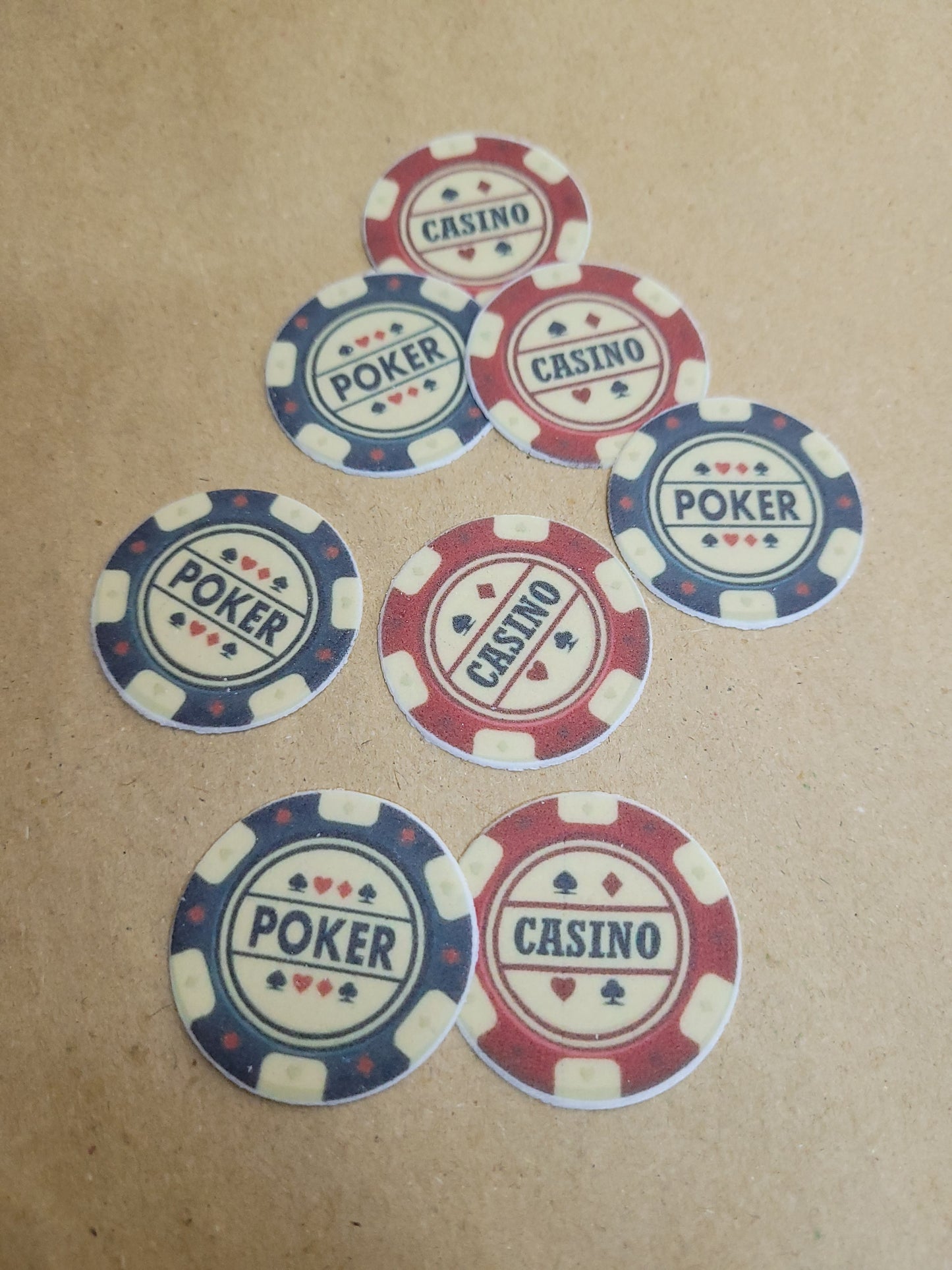 Poker Chips 8pcs Edible Cake Decorations