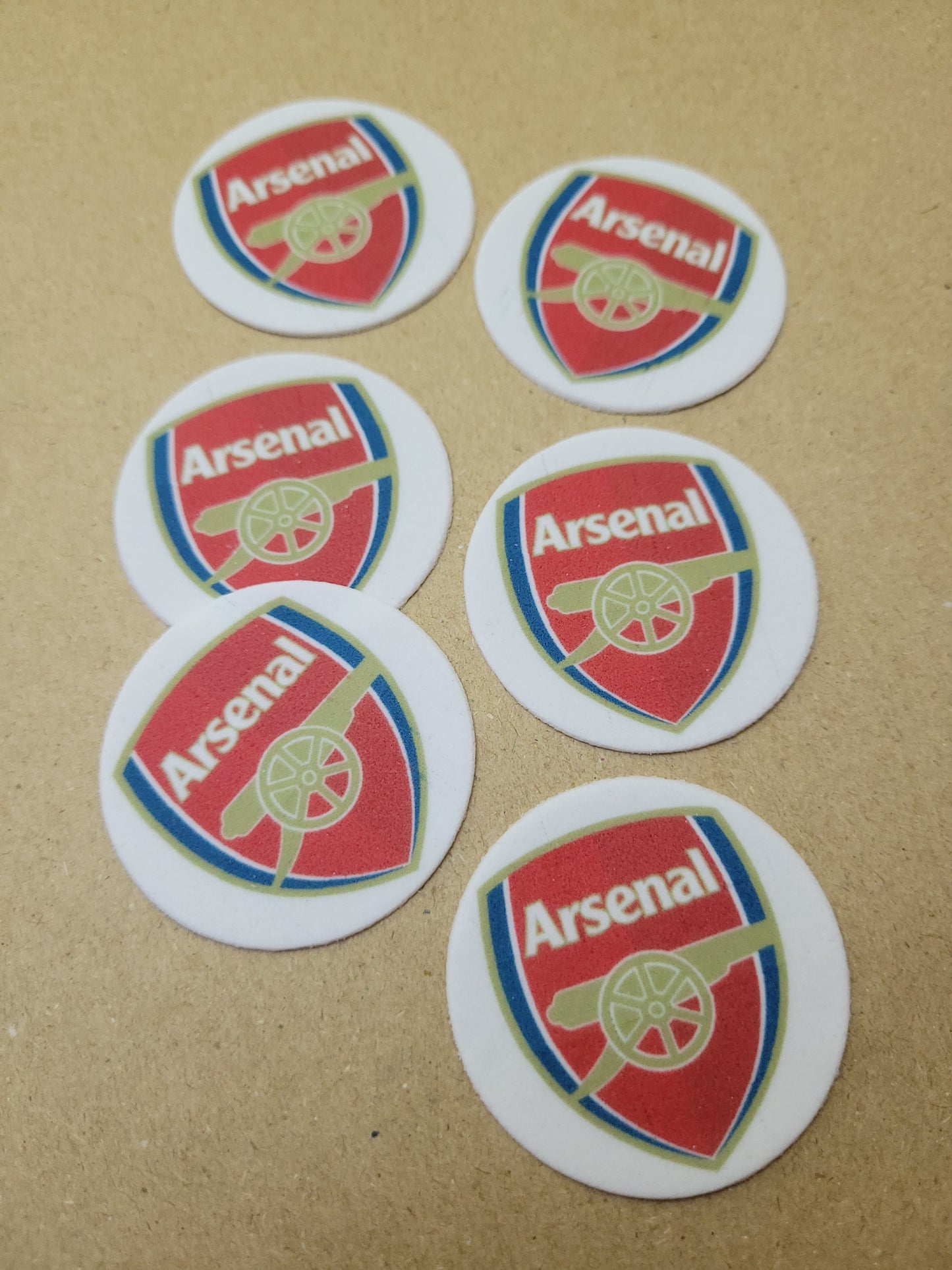 Soccer Theme Arsenal Toppers 6pcs Edible Cake Decorations