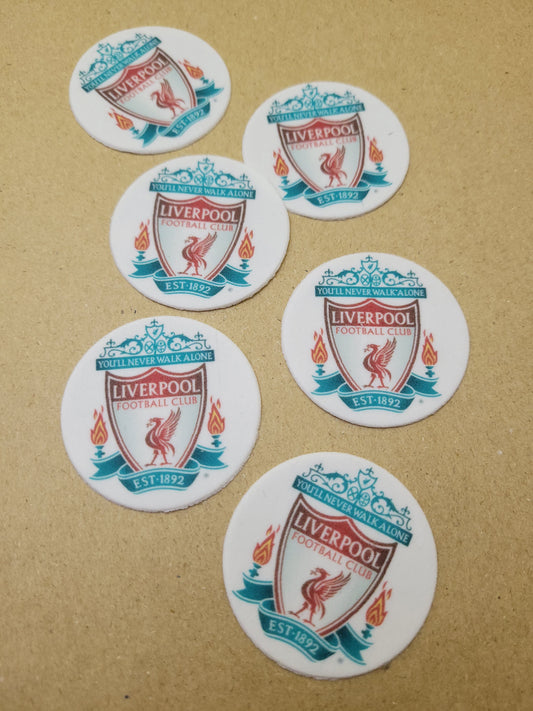 Soccer Theme Liverpool Toppers 6s Edible Cake Decorations