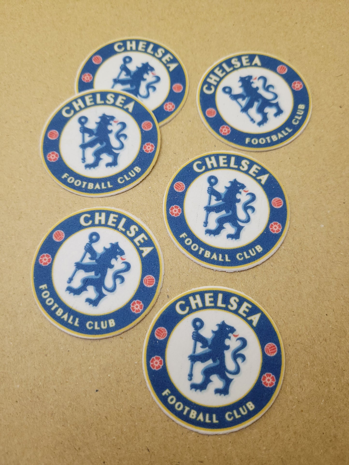 Soccer Theme Chelsea Toppers 6pcs Edible Cake Decorations