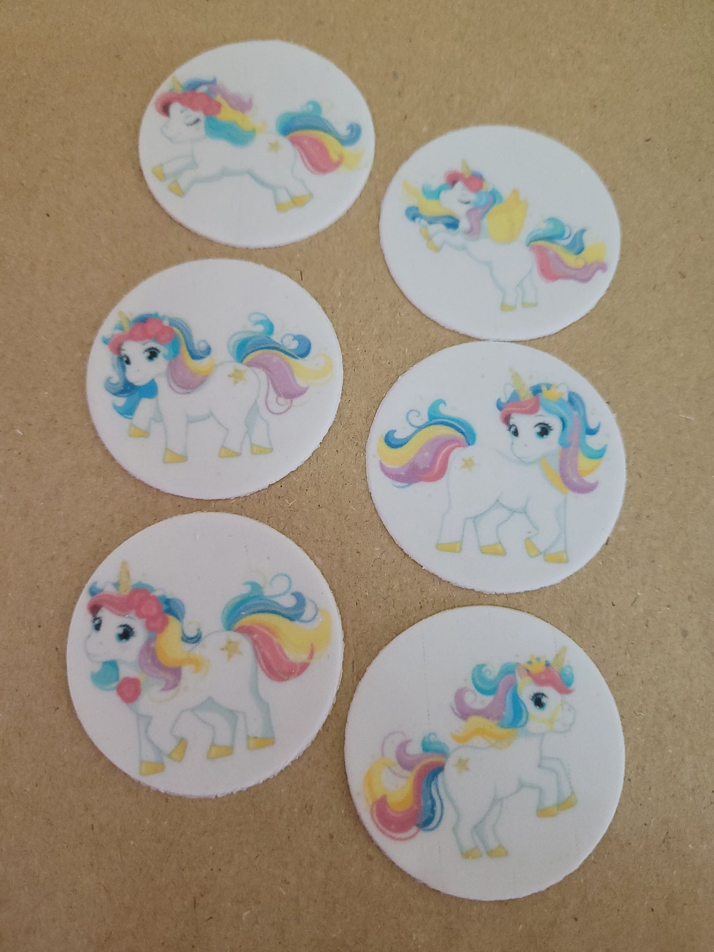 Unicorn Theme #01 Toppers 6pcs Edible Cake Decorations