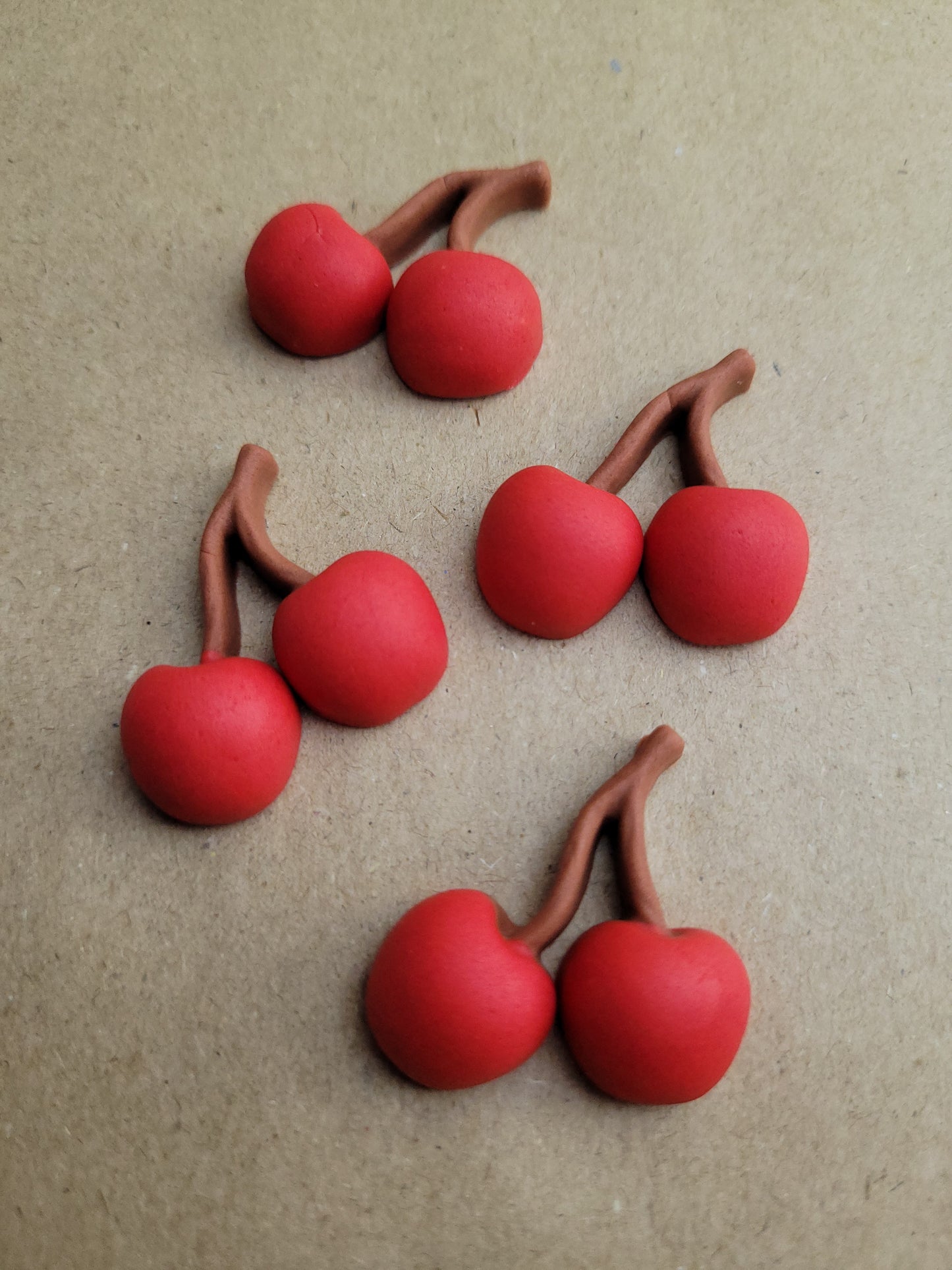 Cherries 4pcs Edible Cake Decorations