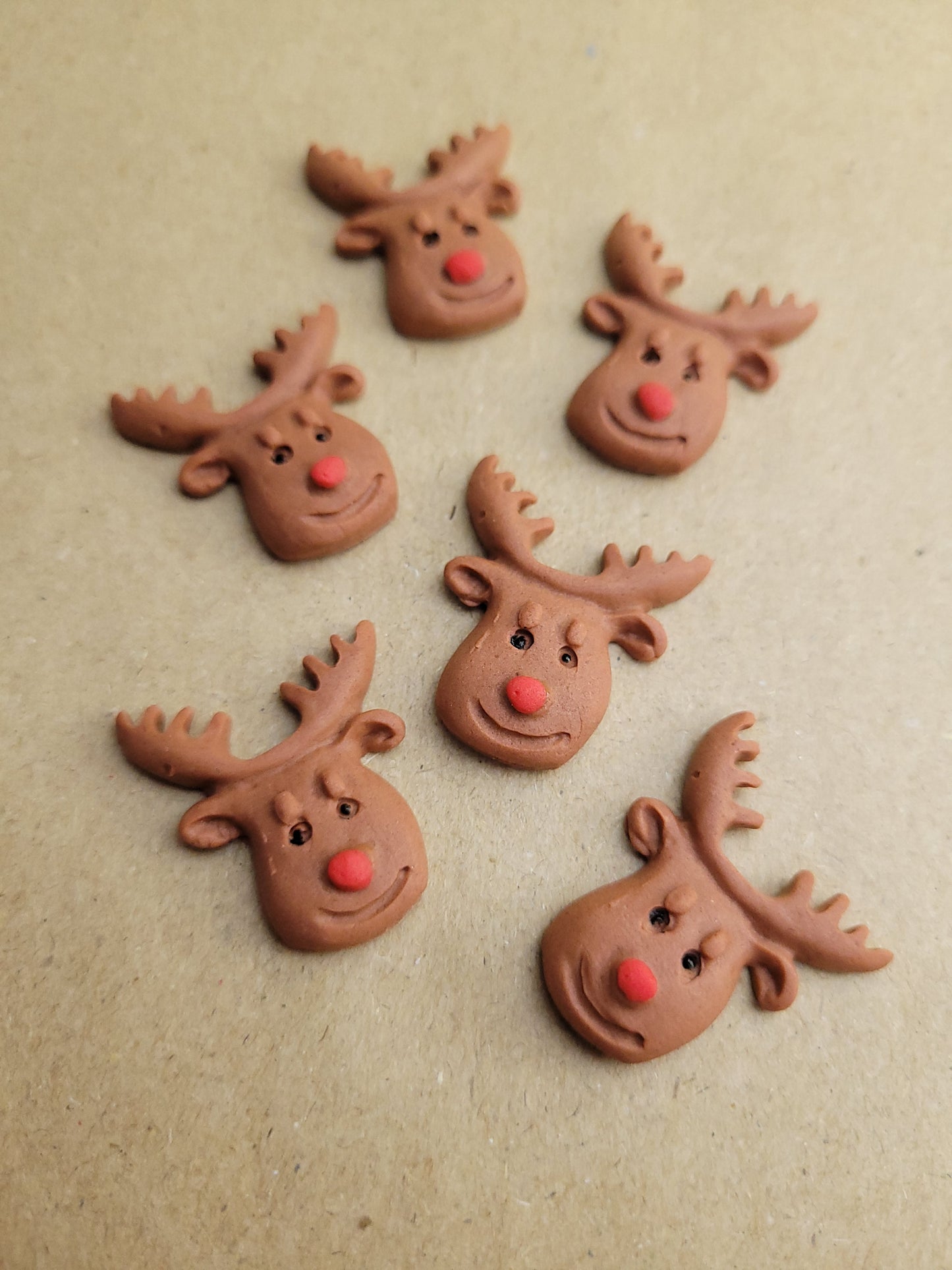 Reindeers 6pcs Edible Cake Decorations