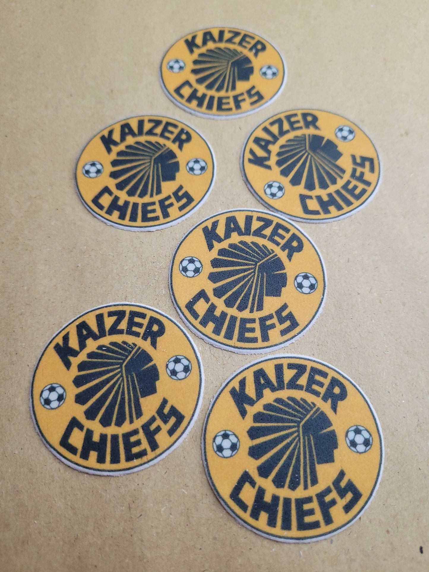 Soccer Theme Kaizer Chiefs Toppers 6pcs Edible Cake Decorations