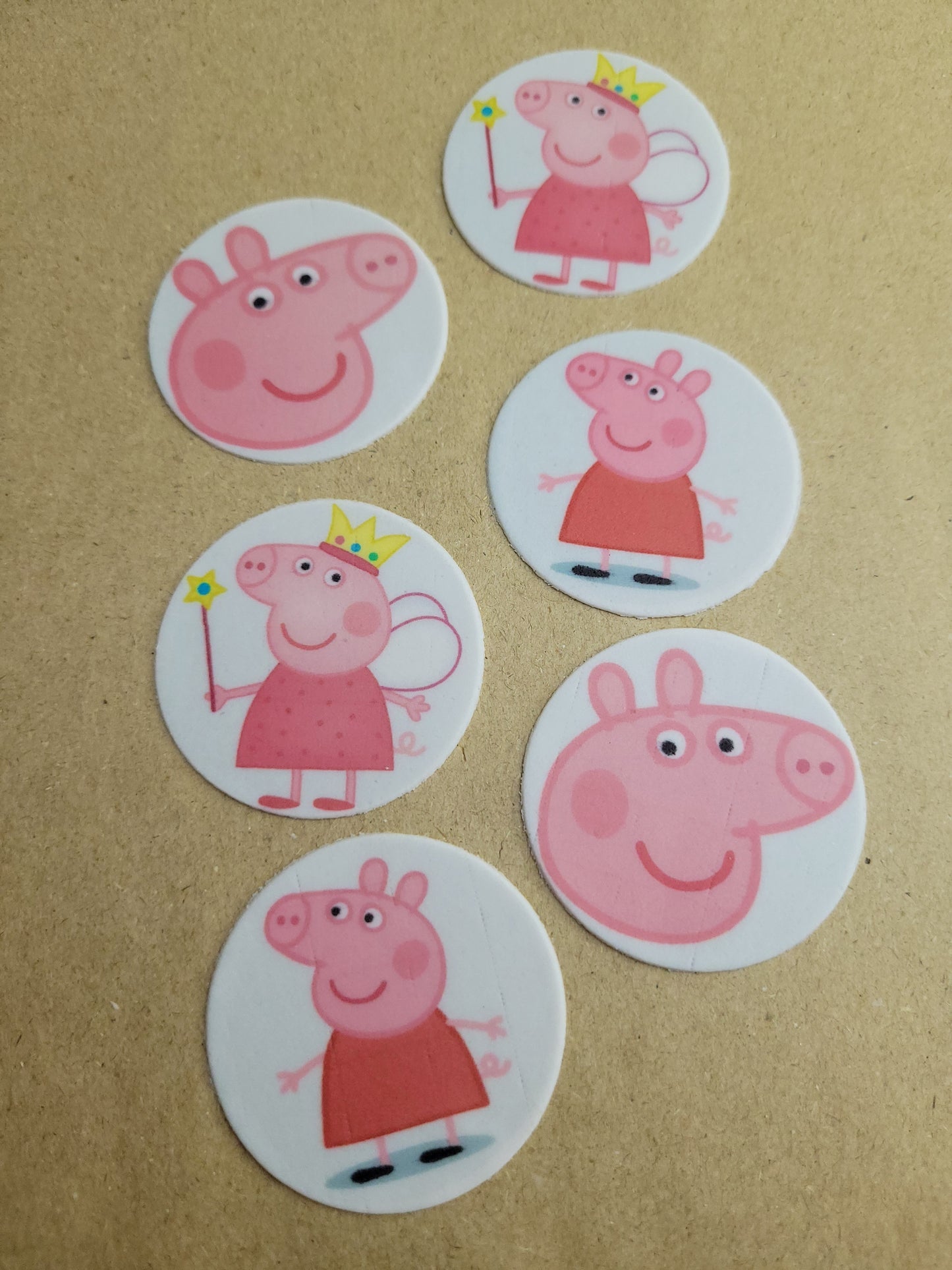 Peppa Pig Theme Topper 6pcs Edible Cake Decorations