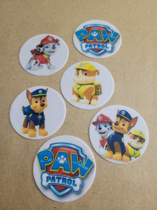 Paw Patrol Theme Toppers 6pcs Edible Cake Decorations