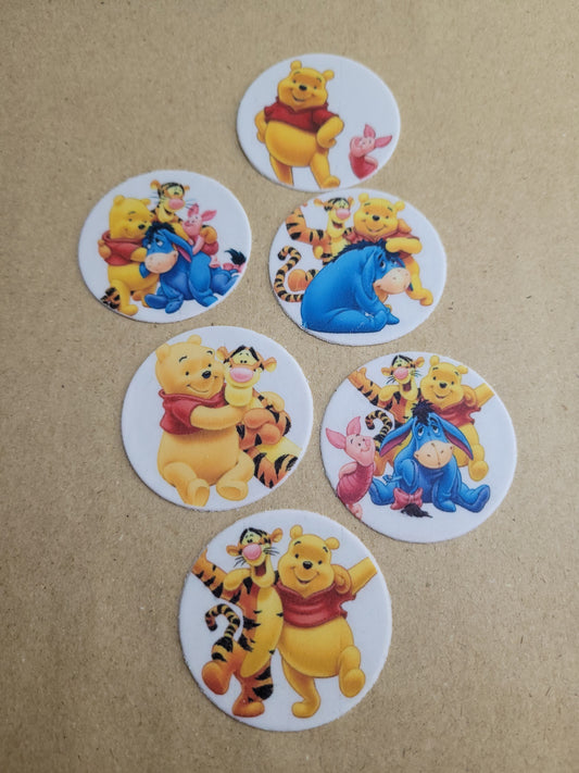 Winnie the Pooh Theme Toppers 6pcs Edible Cake Decorations