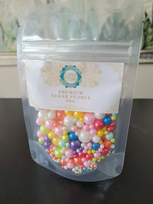 Premium Sugar Pearls 50g Colourful Mix