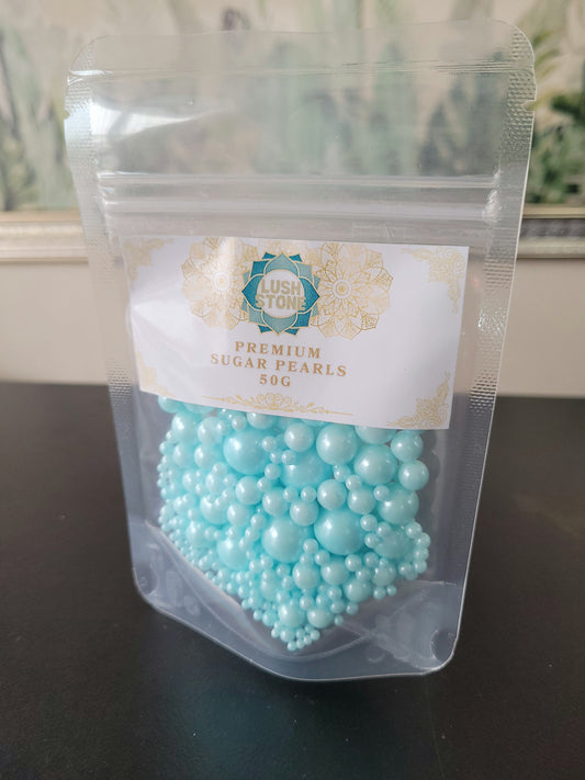 Premium Sugar Pearls 50g Blue