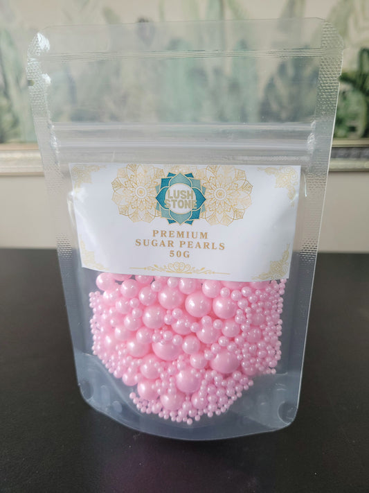 Premium Sugar Pearls 50g Pink