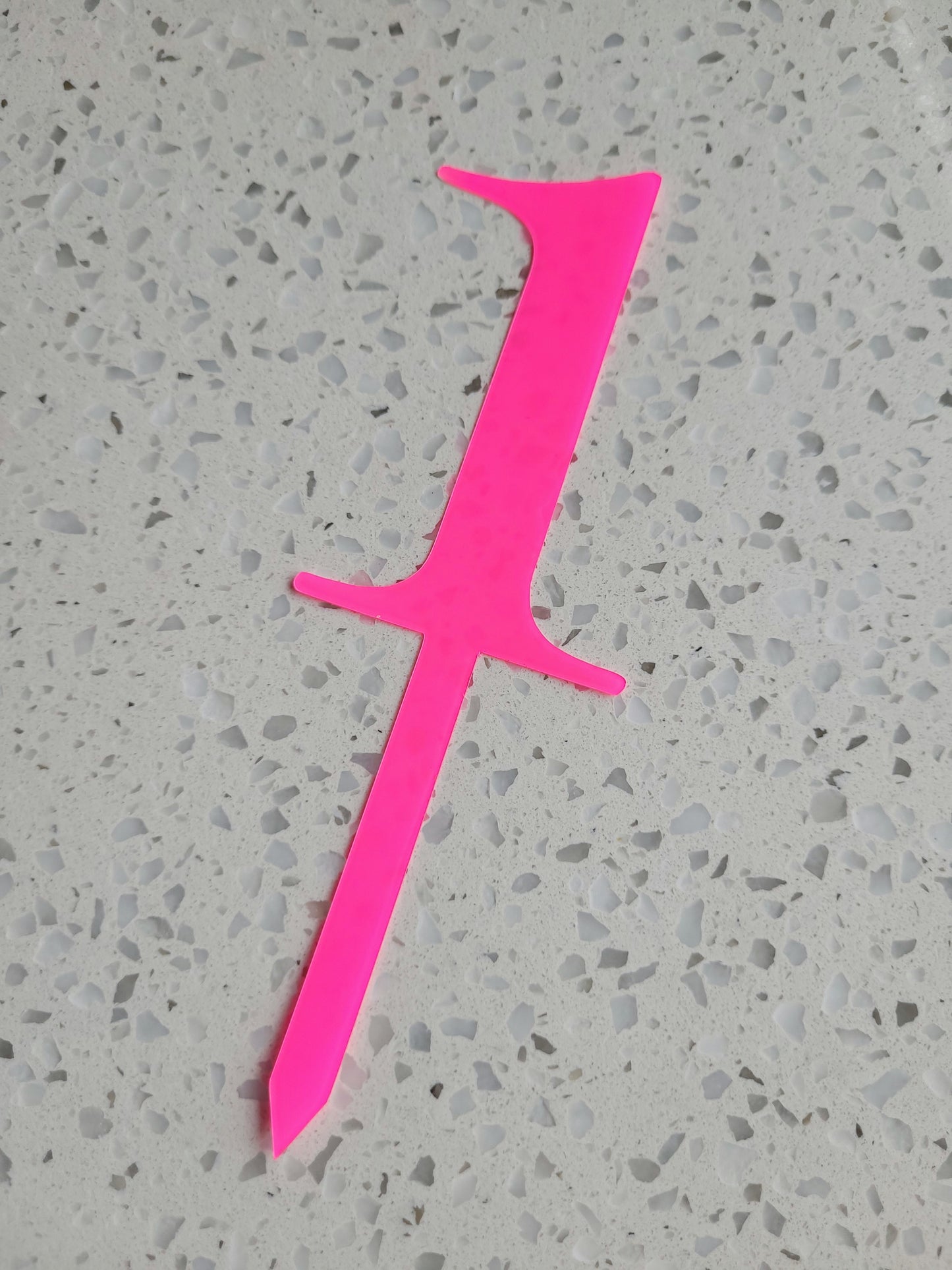 9cm Number Cake Topper - Bright Pink