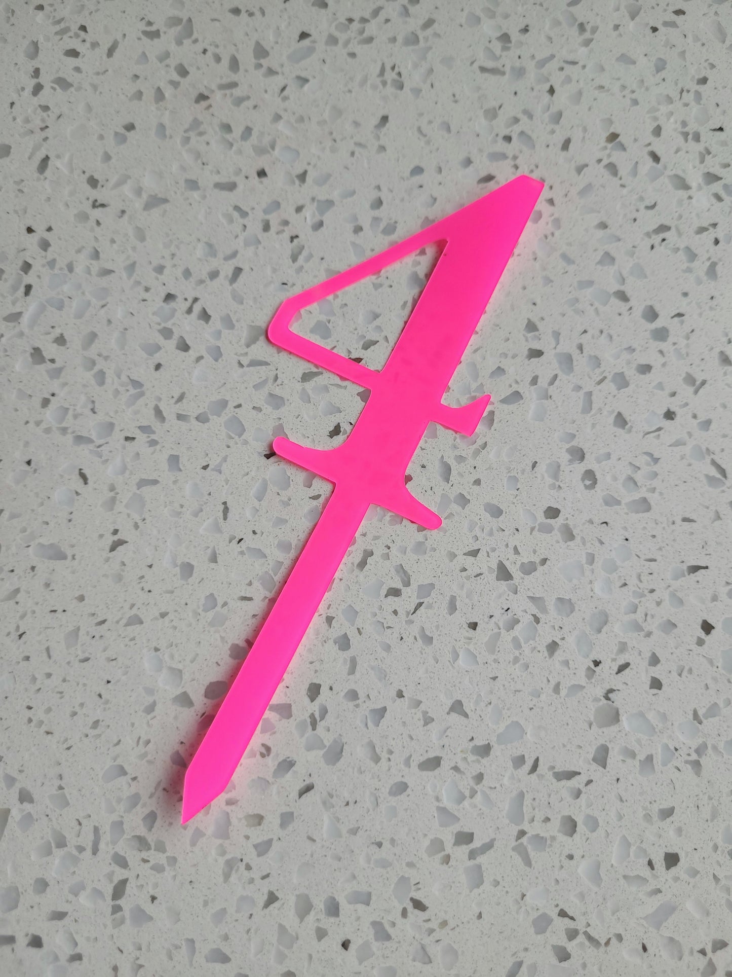 9cm Number Cake Topper - Bright Pink