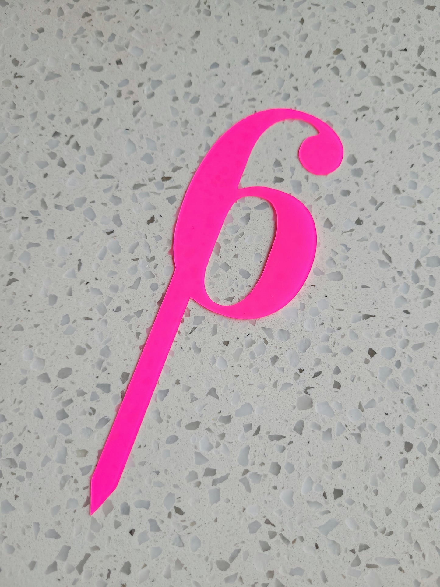 9cm Number Cake Topper - Bright Pink