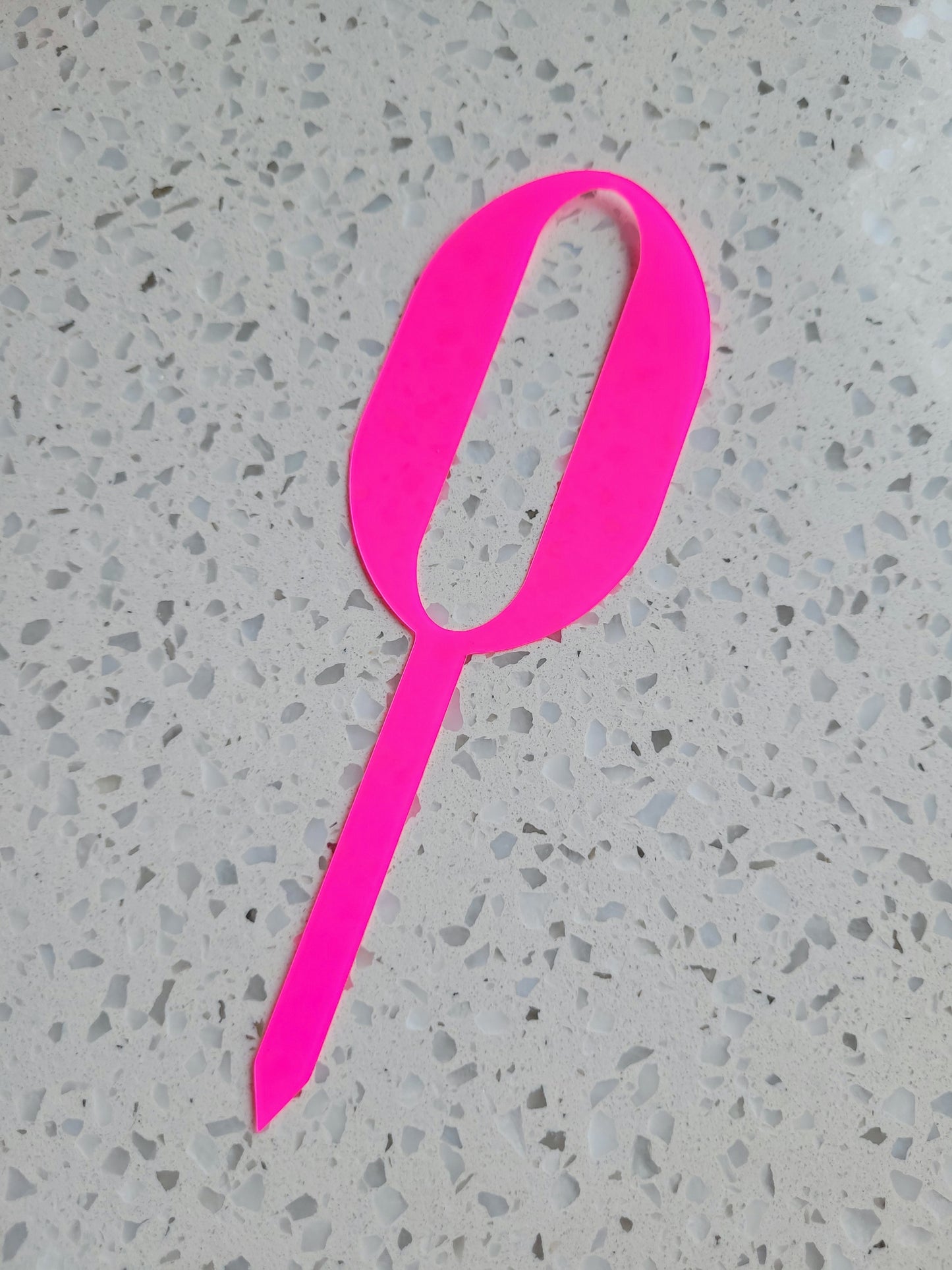 9cm Number Cake Topper - Bright Pink