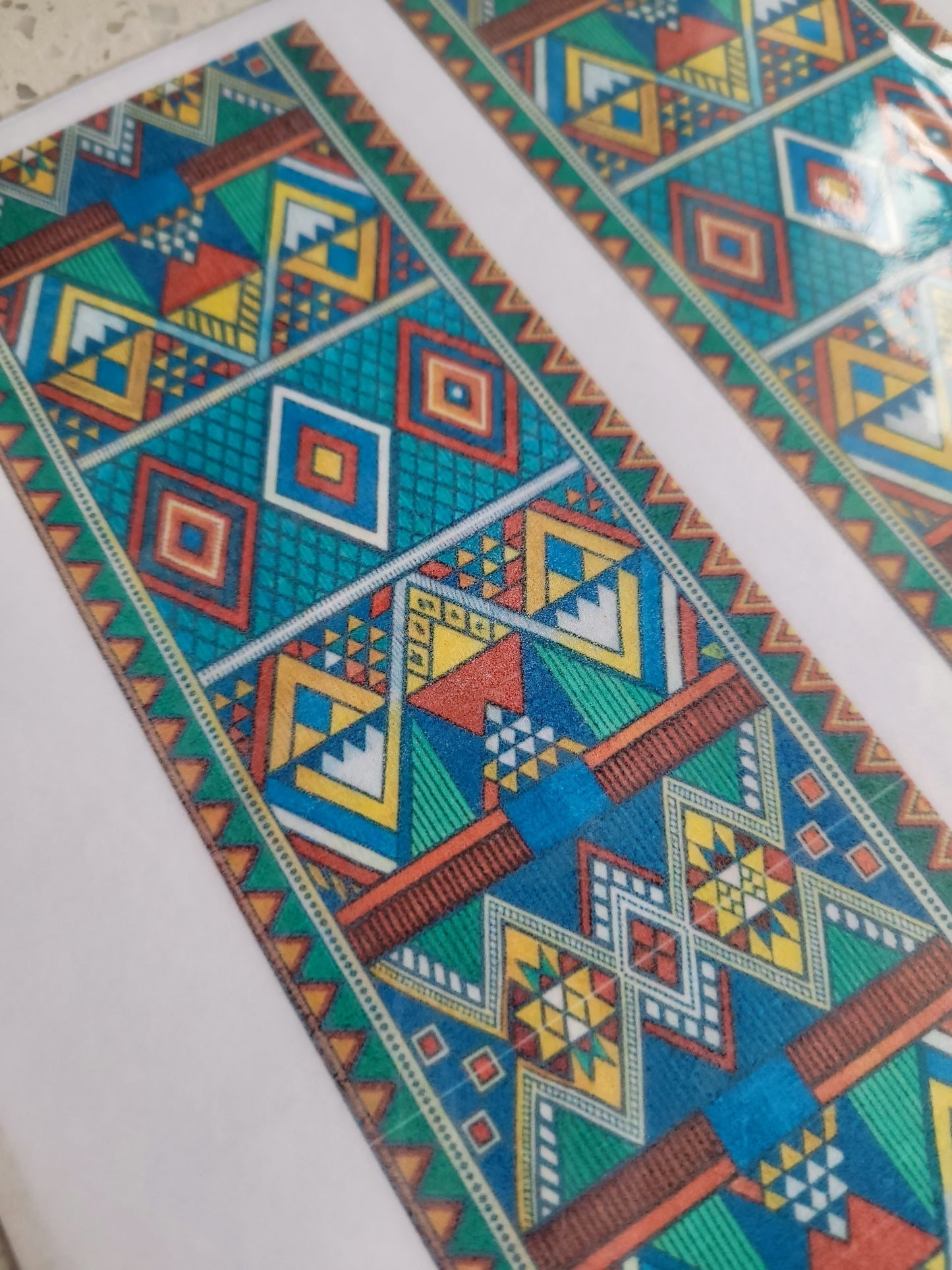 Wafer Paper Prints African Colourful Pattern Print Sheet - Bright Colourful Design Option No:001