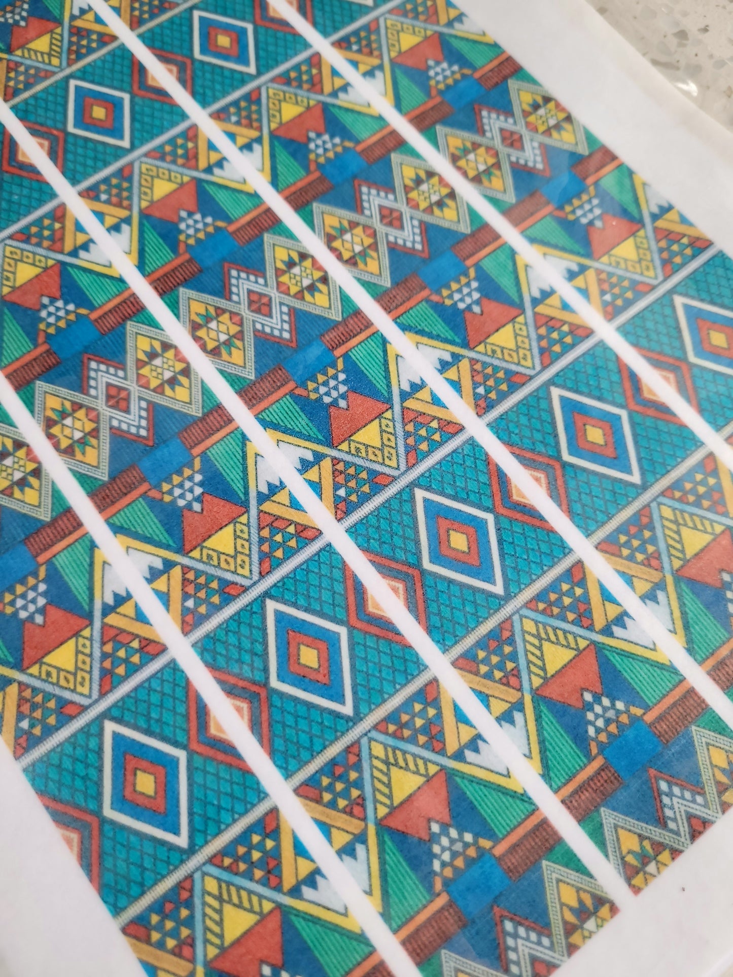 Wafer Paper Prints African Colourful Pattern Print Sheet - Bright Colourful Design Option No:002