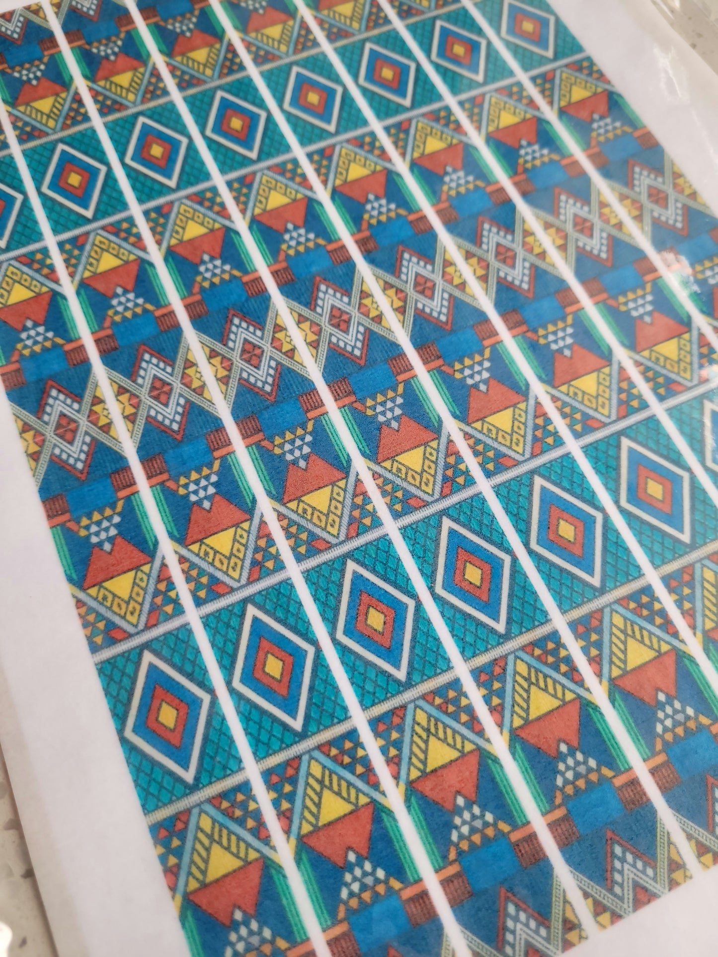 Wafer Paper Prints African Colourful Pattern Print Sheet - Bright Colourful Design Option No:003