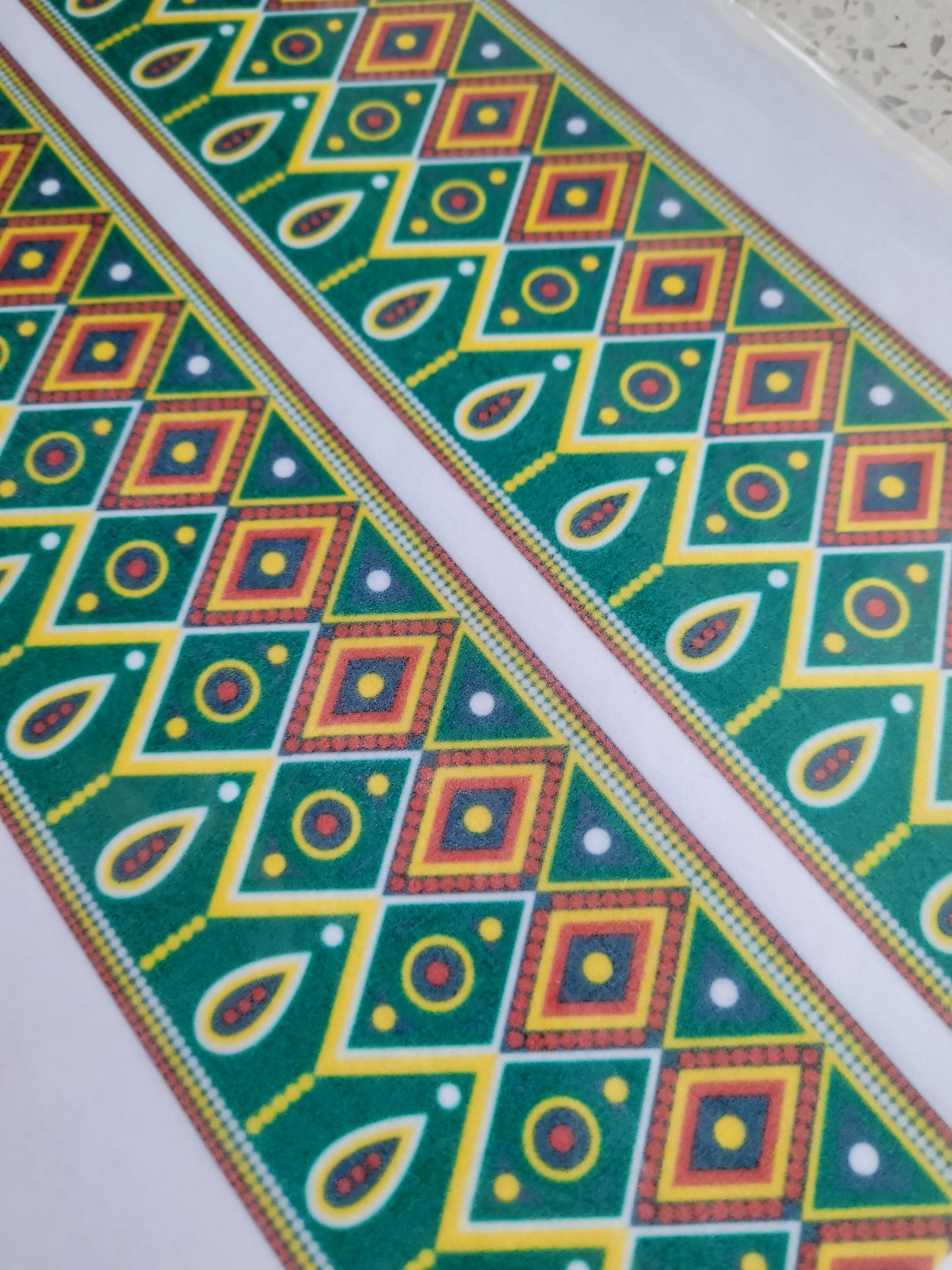 Wafer Paper Prints African Pattern Print Sheet - Green Theme