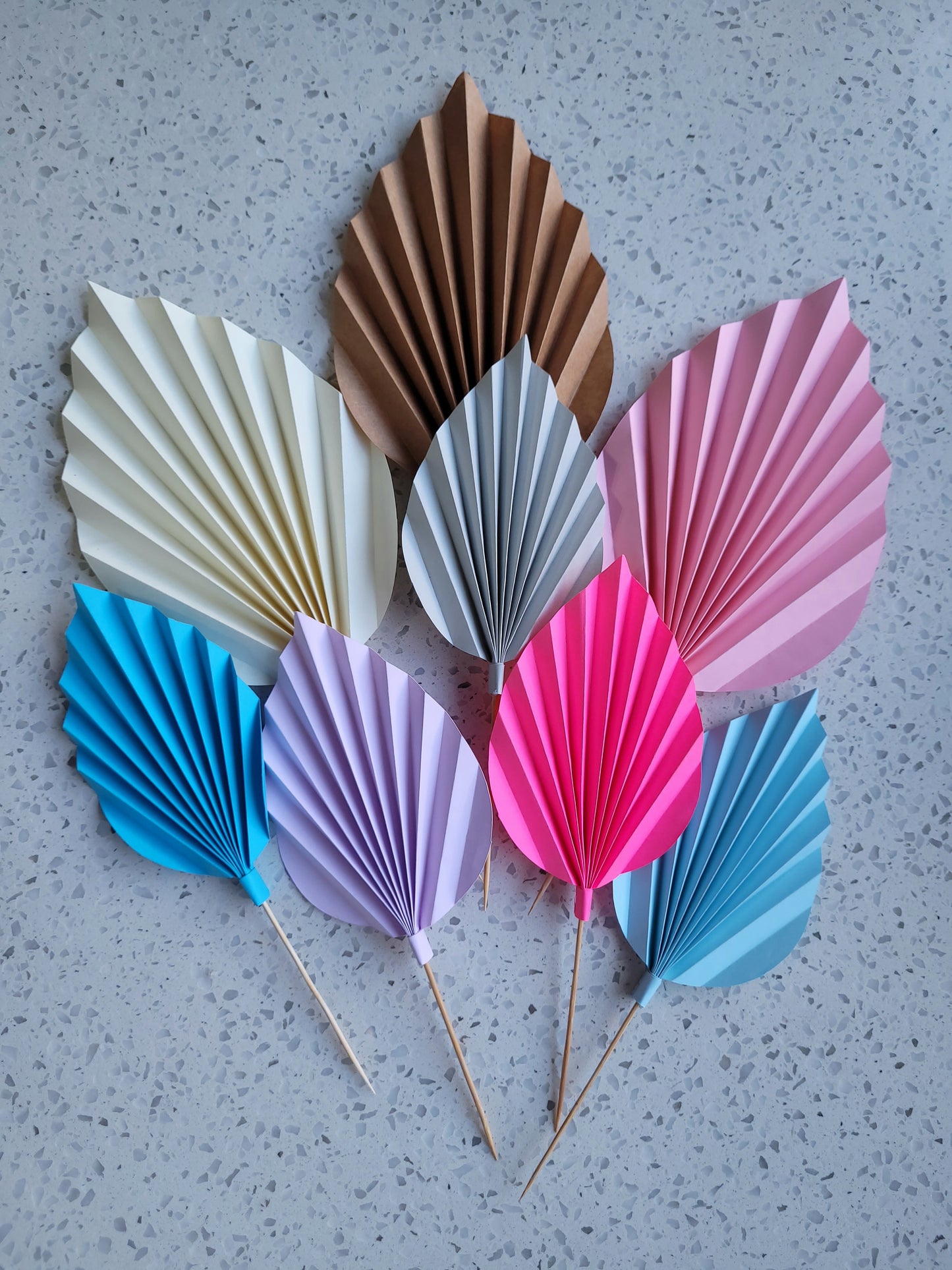 Bohemian Floral Palm Leaf Paper Cake Topper