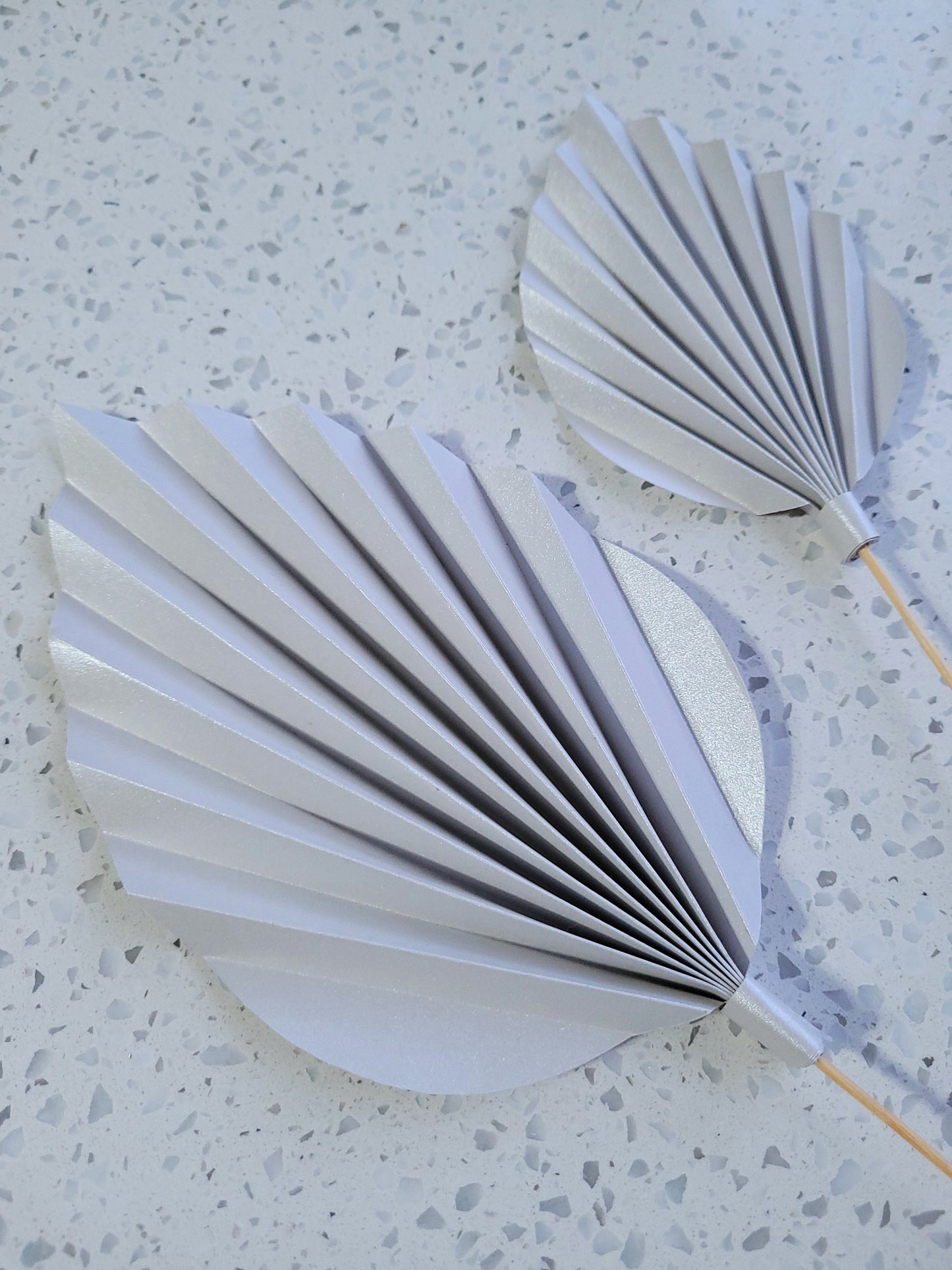 Bohemian Floral Palm Leaf Paper Cake Topper - Shimmer