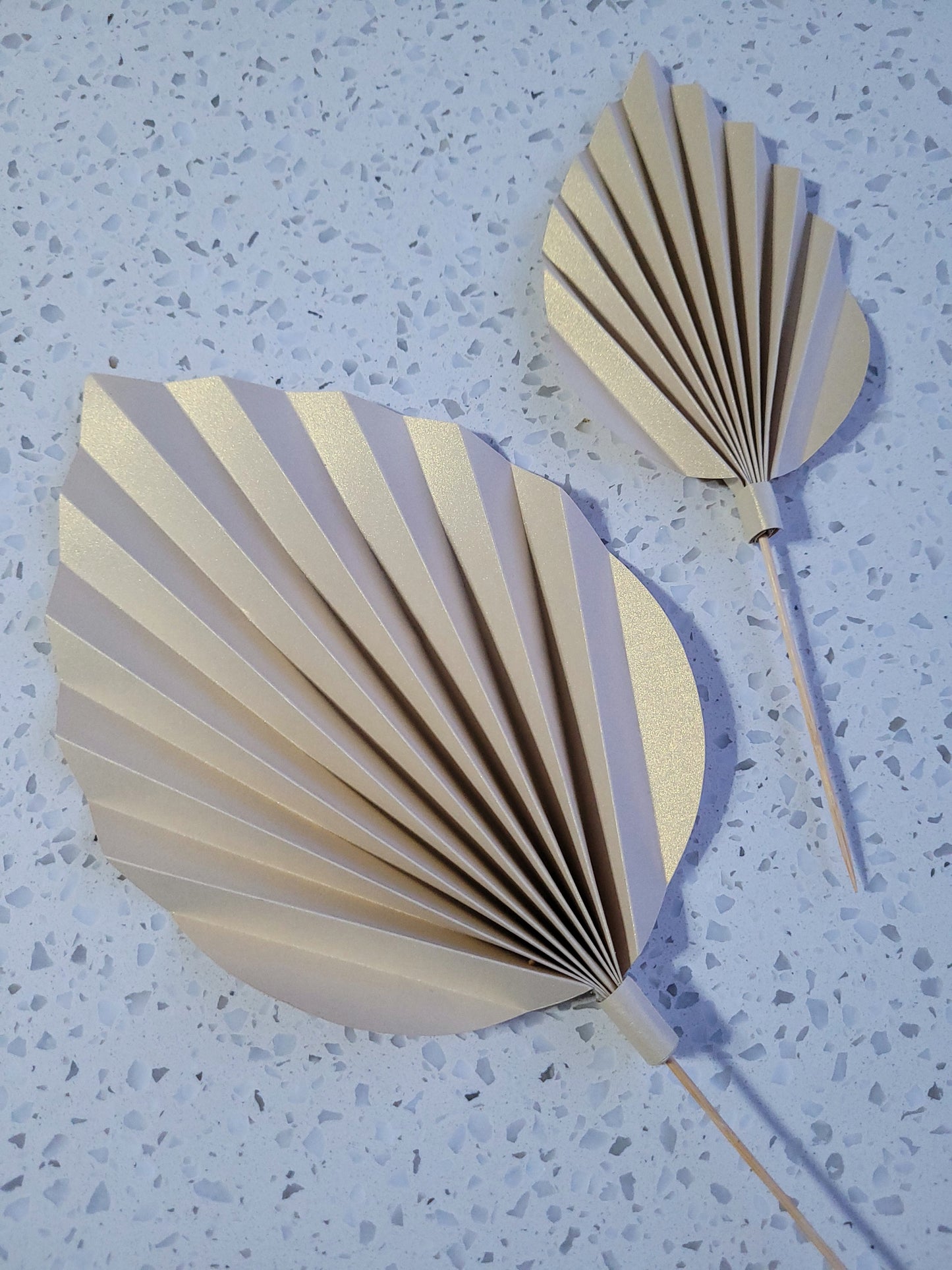 Bohemian Floral Palm Leaf Paper Cake Topper - Shimmer