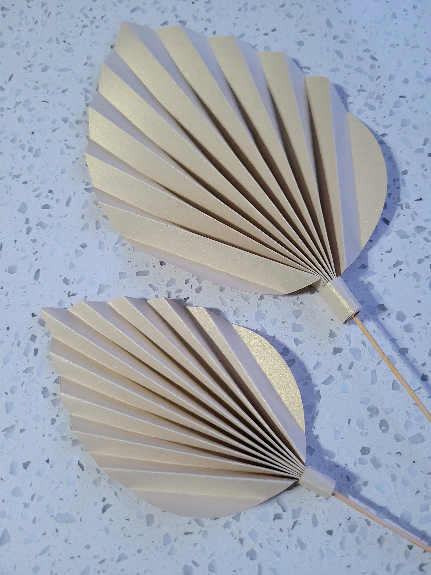 Bohemian Floral Palm Leaf Paper Cake Topper - Shimmer