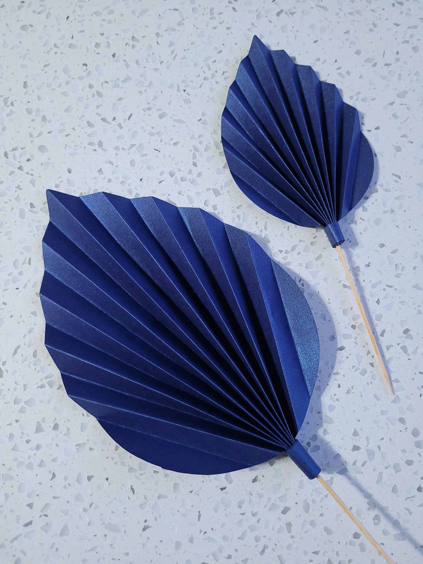 Bohemian Floral Palm Leaf Paper Cake Topper - Shimmer