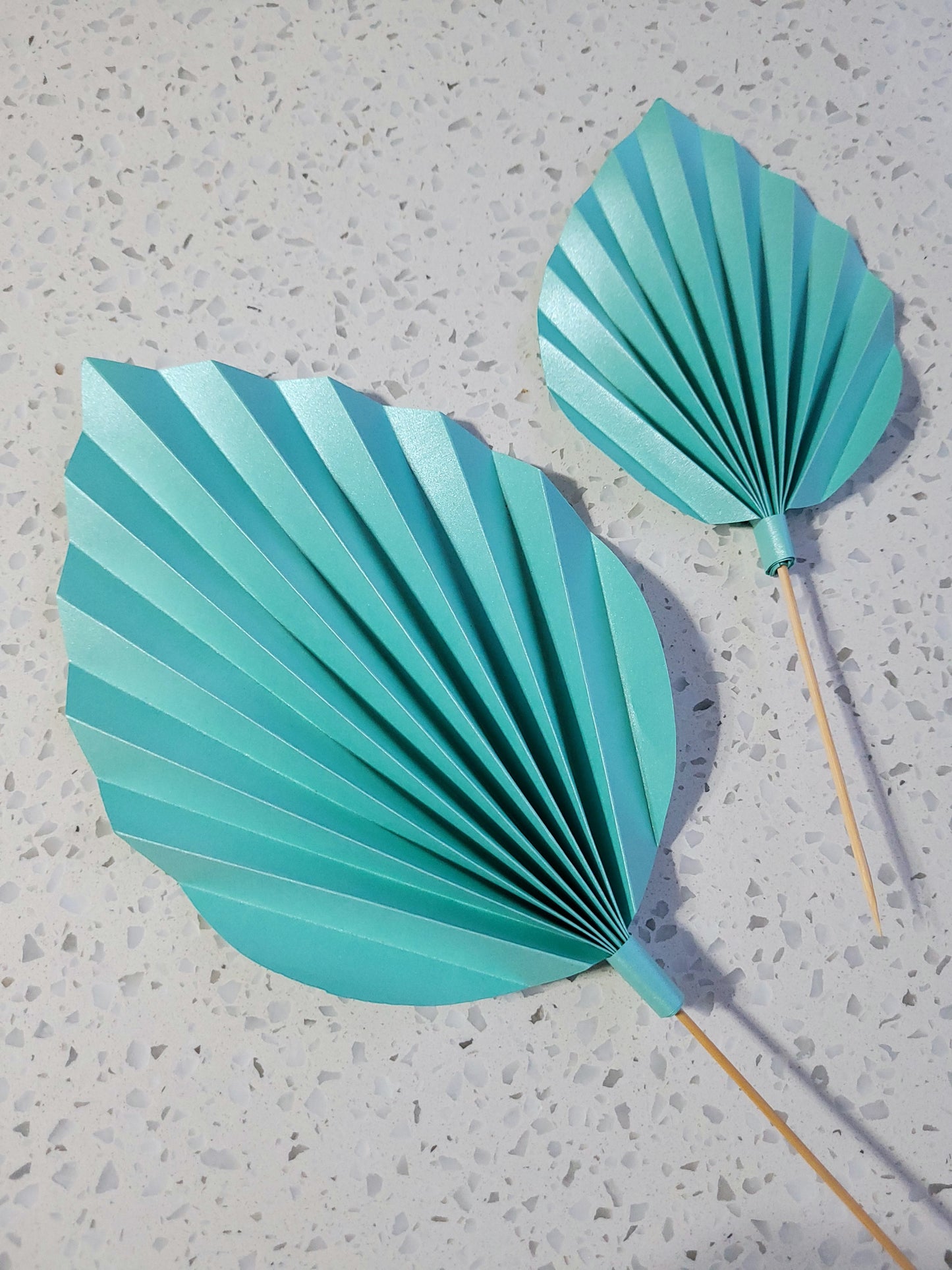 Bohemian Floral Palm Leaf Paper Cake Topper - Shimmer