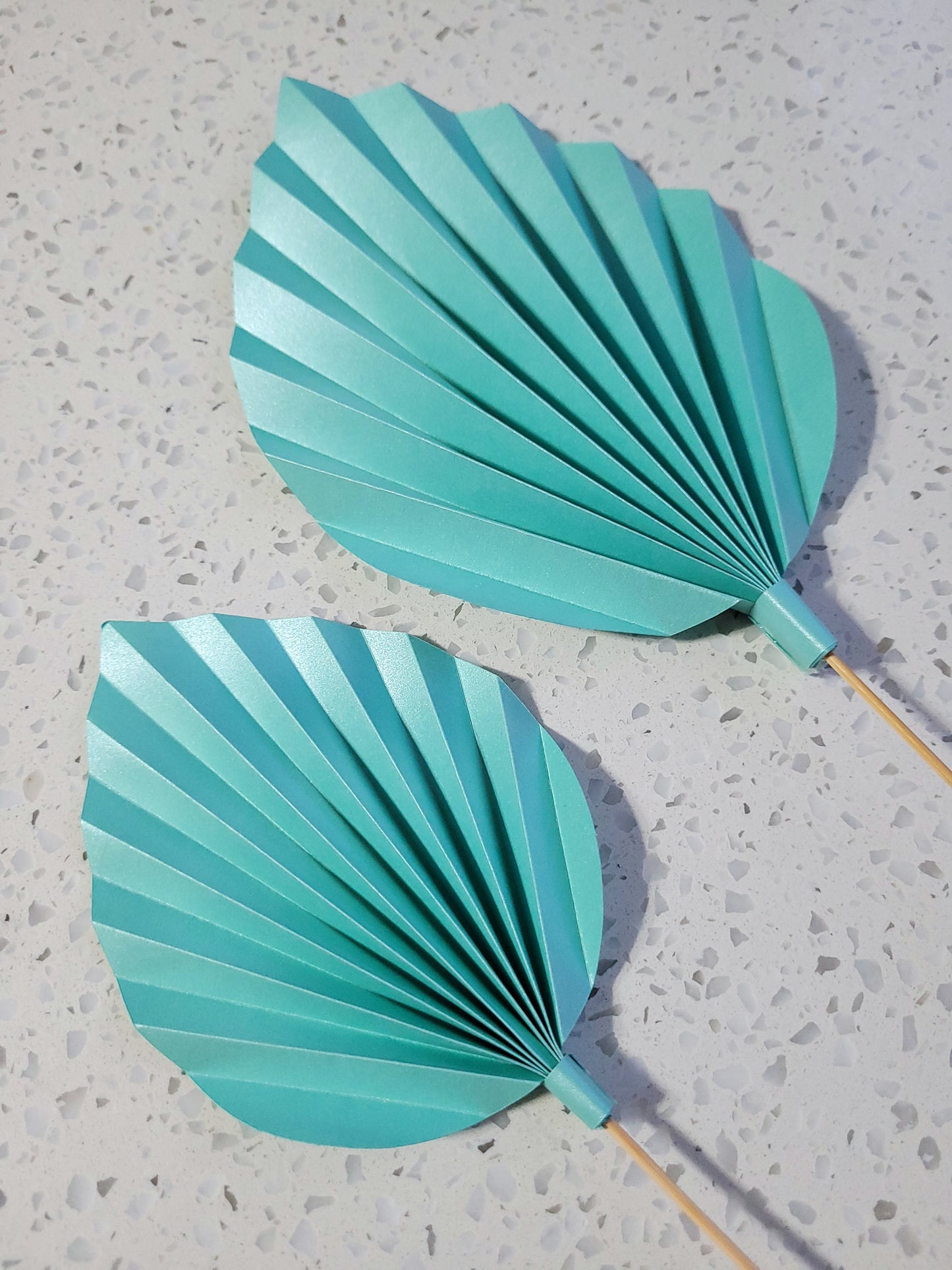 Bohemian Floral Palm Leaf Paper Cake Topper - Shimmer