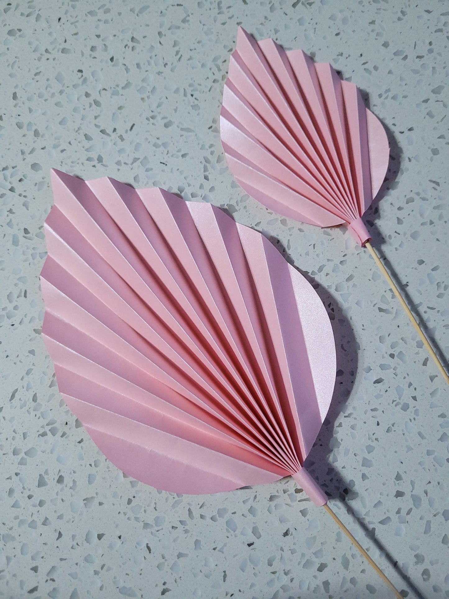 Bohemian Floral Palm Leaf Paper Cake Topper - Shimmer