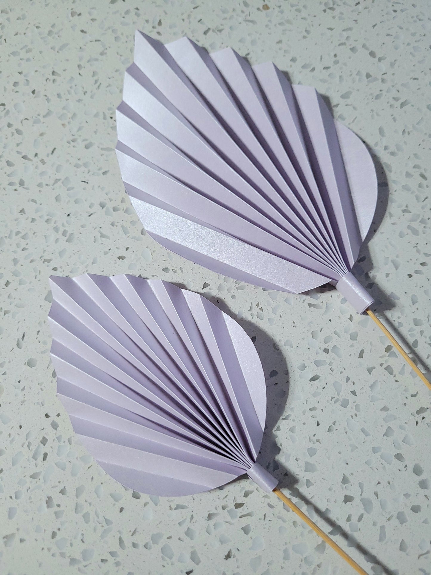 Bohemian Floral Palm Leaf Paper Cake Topper - Shimmer